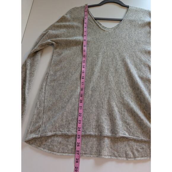 Vince Sweater Wool Cashmere Double V Neck Knit Classic Minimalist Taupe Size S - Picture 10 of 10